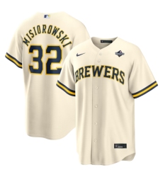 Men's Milwaukee Brewers #32 Jacob Misiorowski Nike Cream 2026 World Series Home Replica Jersey
