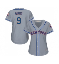 Women's New York Mets #9 Brandon Nimmo Authentic Grey Road Cool Base Baseball Jersey