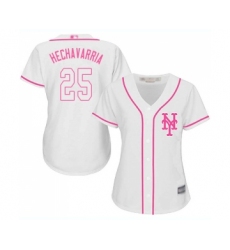 Women's New York Mets #25 Adeiny Hechavarria Authentic White Fashion Cool Base Baseball Jersey