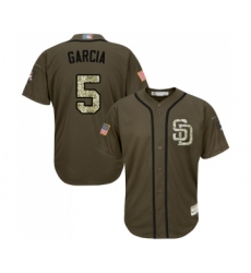 Youth San Diego Padres #5 Greg Garcia Authentic Green Salute to Service Cool Base Baseball Jersey