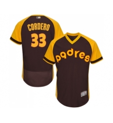Men's San Diego Padres #33 Franchy Cordero Brown Alternate Cooperstown Authentic Collection Flex Base Baseball Jersey