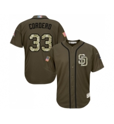 Youth San Diego Padres #33 Franchy Cordero Authentic Green Salute to Service Cool Base Baseball Jersey
