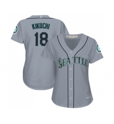 Women's Seattle Mariners #18 Yusei Kikuchi Replica Grey Road Cool Base Baseball Jersey