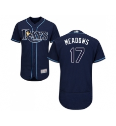 Men's Tampa Bay Rays #17 Austin Meadows Navy Blue Alternate Flex Base Authentic Collection Baseball Jersey