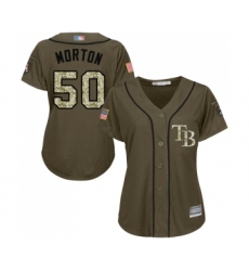 Women's Tampa Bay Rays #50 Charlie Morton Authentic Green Salute to Service Baseball Jersey