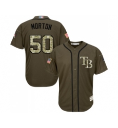 Youth Tampa Bay Rays #50 Charlie Morton Authentic Green Salute to Service Baseball Jersey