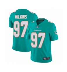 Men's Miami Dolphins #97 Christian Wilkins Aqua Green Team Color Vapor Untouchable Limited Player Football Jersey