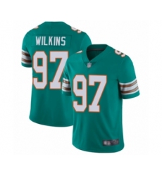 Youth Miami Dolphins #97 Christian Wilkins Aqua Green Alternate Vapor Untouchable Limited Player Football Jersey