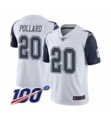 Youth Dallas Cowboys #20 Tony Pollard Navy Blue Team Color Vapor Untouchable Limited Player 100th Season Football Jersey