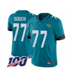 Men's Jacksonville Jaguars #77 Cedric Ogbuehi Teal Green Alternate Vapor Untouchable Limited Player 100th Season Football Jersey