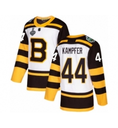 Men's Boston Bruins #44 Steven Kampfer Authentic White Winter Classic 2019 Stanley Cup Final Bound Hockey Jersey