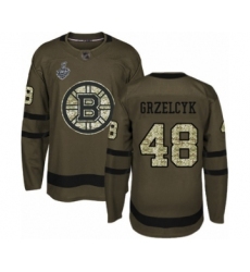 Youth Boston Bruins #48 Matt Grzelcyk Authentic Green Salute to Service 2019 Stanley Cup Final Bound Hockey Jersey