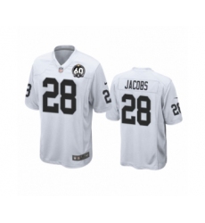 Men's Oakland Raiders #28 Josh Jacobs Game 60th Anniversary White Football Jersey