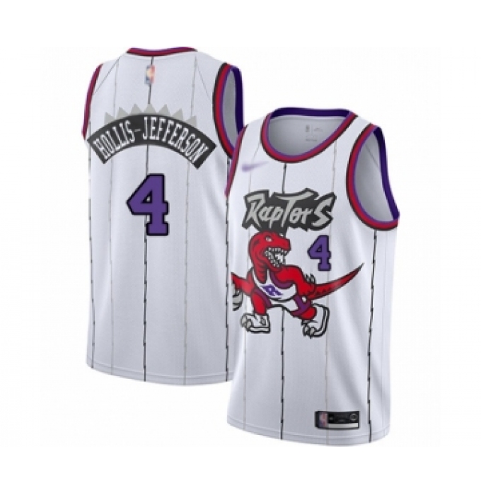 Men's Toronto Raptors #4 Rondae Hollis-Jefferson Authentic White Hardwood Classics Basketball Jersey