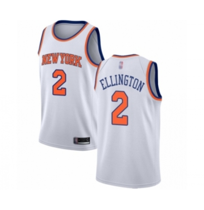 Men's New York Knicks #2 Wayne Ellington Authentic White Basketball Jersey - Association Edition