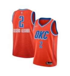 Youth Oklahoma City Thunder #2 Shai Gilgeous-Alexander Swingman Orange Finished Basketball Jersey - Statement Edition