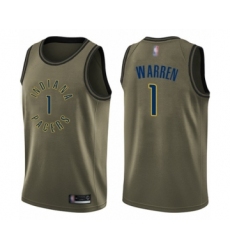 Men's Indiana Pacers #1 T.J. Warren Swingman Green Salute to Service Basketball Jersey