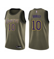 Men's Los Angeles Lakers #10 Jared Dudley Swingman Green Salute to Service Basketball Jersey