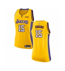 Women's Los Angeles Lakers #15 DeMarcus Cousins Authentic Gold Basketball Jersey - Icon Edition