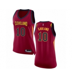 Women's Cleveland Cavaliers #10 Darius Garland Authentic Maroon Basketball Jersey - Icon Edition