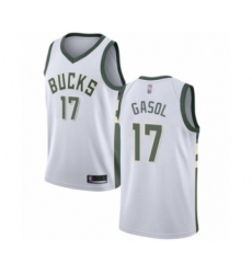 Women's Milwaukee Bucks #17 Pau Gasol Swingman White Basketball Jersey - Association Edition