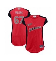 Women's Baltimore Orioles #67 John Means Authentic Red American League 2019 Baseball All-Star Jersey