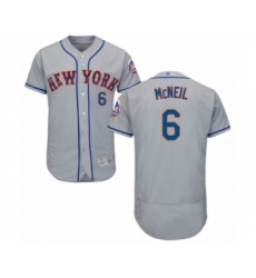 Men's New York Mets #6 Jeff McNeil Grey Road Flex Base Authentic Collection Baseball Jersey