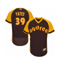 Men's San Diego Padres #39 Kirby Yates Brown Alternate Cooperstown Authentic Collection Flex Base Baseball Jersey