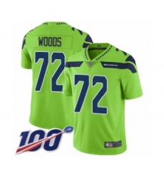 Youth Seattle Seahawks #72 Al Woods Limited Green Rush Vapor Untouchable 100th Season Football Jersey