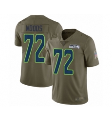 Youth Seattle Seahawks #72 Al Woods Limited Olive 2017 Salute to Service Football Jersey