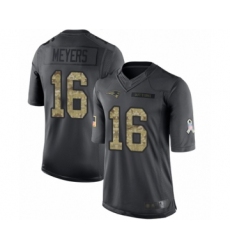 Men's New England Patriots #16 Jakobi Meyers Limited Black 2016 Salute to Service Football Jersey