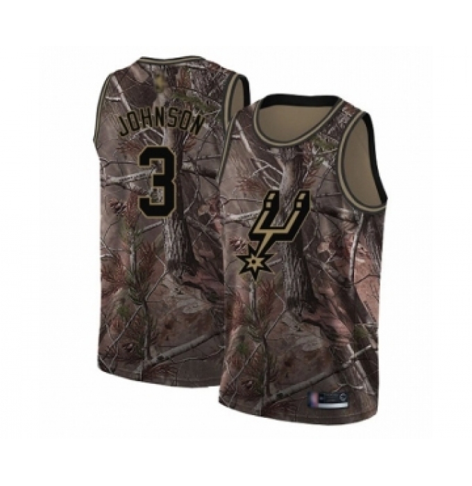 Men's San Antonio Spurs #3 Keldon Johnson Swingman Camo Realtree Collection Basketball Jersey
