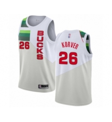 Men's Milwaukee Bucks #26 Kyle Korver White Swingman Jersey - Earned Edition