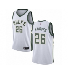 Women's Milwaukee Bucks #26 Kyle Korver Swingman White Basketball Jersey - Association Edition