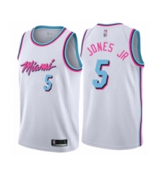 Youth Miami Heat #5 Derrick Jones Jr Swingman White Basketball Jersey - City Edition