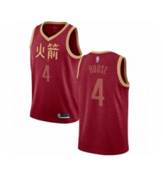 Men's Houston Rockets #4 Danuel House Authentic Red Basketball Jersey - 2018 19 City Edition