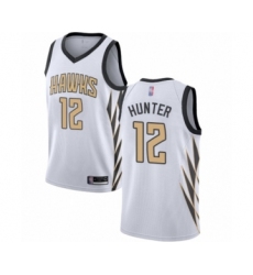Men's Atlanta Hawks #12 De'Andre Hunter Authentic White Basketball Jersey - City Edition