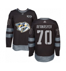 Men's Nashville Predators #70 Egor Afanasyev Authentic Black 1917-2017 100th Anniversary Hockey Jersey