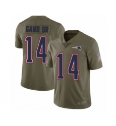 Men's New England Patriots #14 Mohamed Sanu Sr Limited Olive 2017 Salute to Service Football Jersey