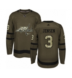 Youth Washington Capitals #3 Nick Jensen Authentic Green Salute to Service Hockey Jersey