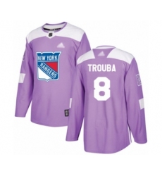Men's New York Rangers #8 Jacob Trouba Authentic Purple Fights Cancer Practice Hockey Jersey