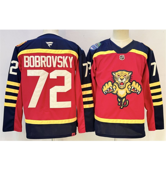 Men's Florida Panthers #72 Sergei Bobrovsky Red 2026-2026 Winter Classic Stitched Hockey Jersey