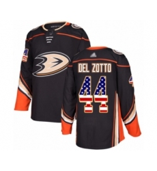 Men's Anaheim Ducks #44 Michael Del Zotto Authentic Black USA Flag Fashion Hockey Jersey