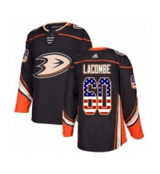 Youth Anaheim Ducks #60 Jackson Lacombe Authentic Black USA Flag Fashion Hockey Jersey