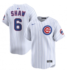 Men's Chicago Cubs #6 Matt Shaw White Home Limited Stitched Baseball Jersey