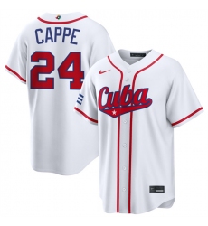 Men's Cuba Baseball #24 Yiddi Cappe White 2026 World Baseball Classic Home Stadium Stitched Jersey