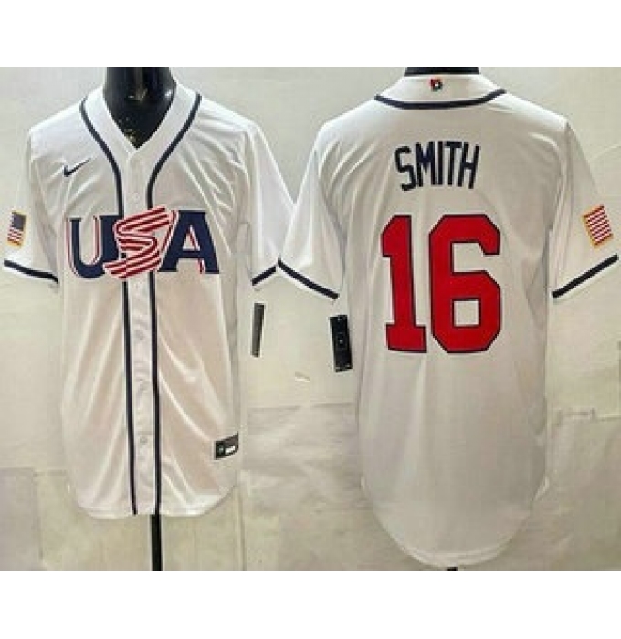 Men's USA #16 Will Smith White 2026 World Baseball Classic Cool Base Jersey