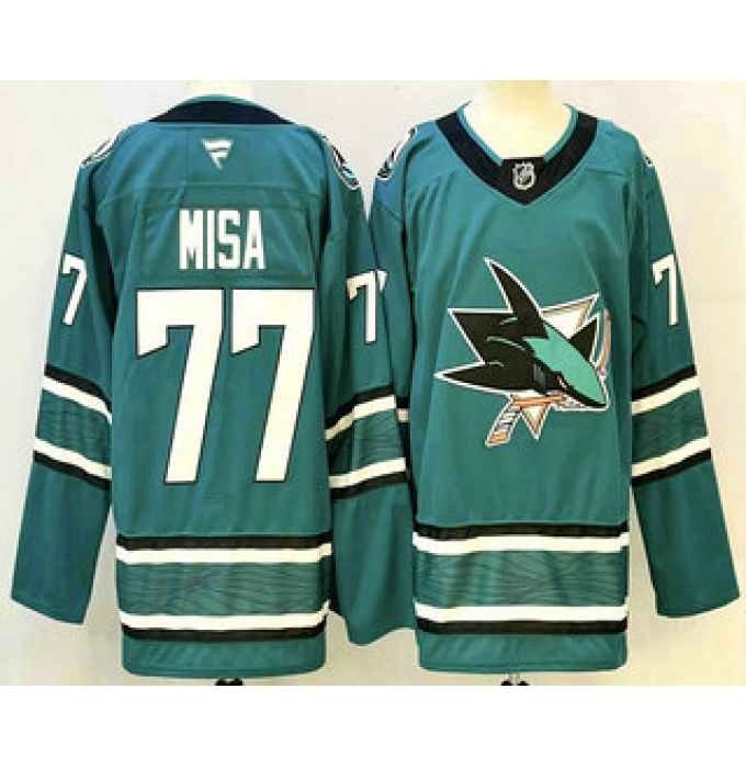 Men's San Jose Sharks #77 Michael Misa Teal Authentic Jersey