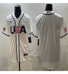 Men's USA Baseball Blank White 2026 World Baseball Classic Home Stadium Stitched Jersey