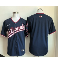 Men's Washington Nationals Blank Navy Stitched Baseball Jersey